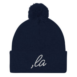 Comma-La ,la Kamala Harris Pom-Pom Beanie - Image 3