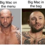 Big Mac on the menu vs Big Mac in the bag