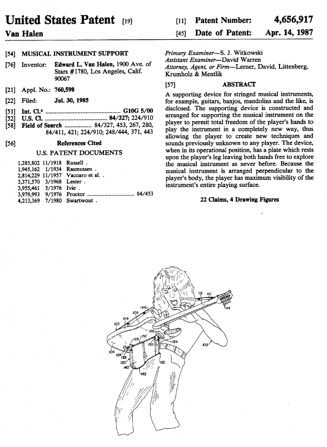 Eddie Van Halen patent