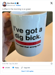 Elon Musk coffee in the morning