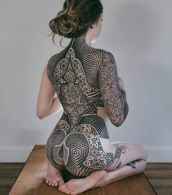 Fully Tattooed Body feet soles