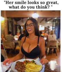 Her smile looks so great what do you think - Perfect smile and boobs