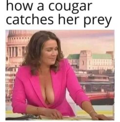 How a cougar catches her prey - boobs cleavage