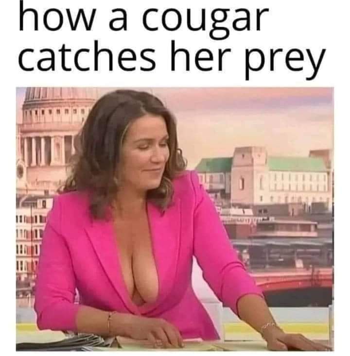 How a cougar catches her prey - boobs cleavage