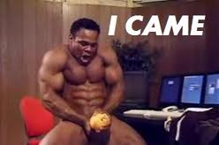 Kai Greene fucking a grapefruit