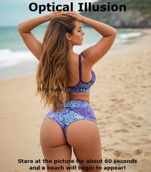 Optical Illusion - A beach will begin to appear