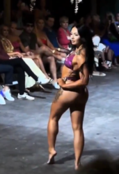 Sky Blue bikini runway walk