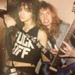 Dimebag Darrell (RiP) FUCK OFF shirt with Dave Mustaine, sometime in the mid 80