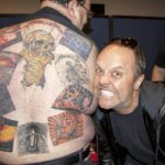 MetallicA album covers back tattoo with Lars Ulrich