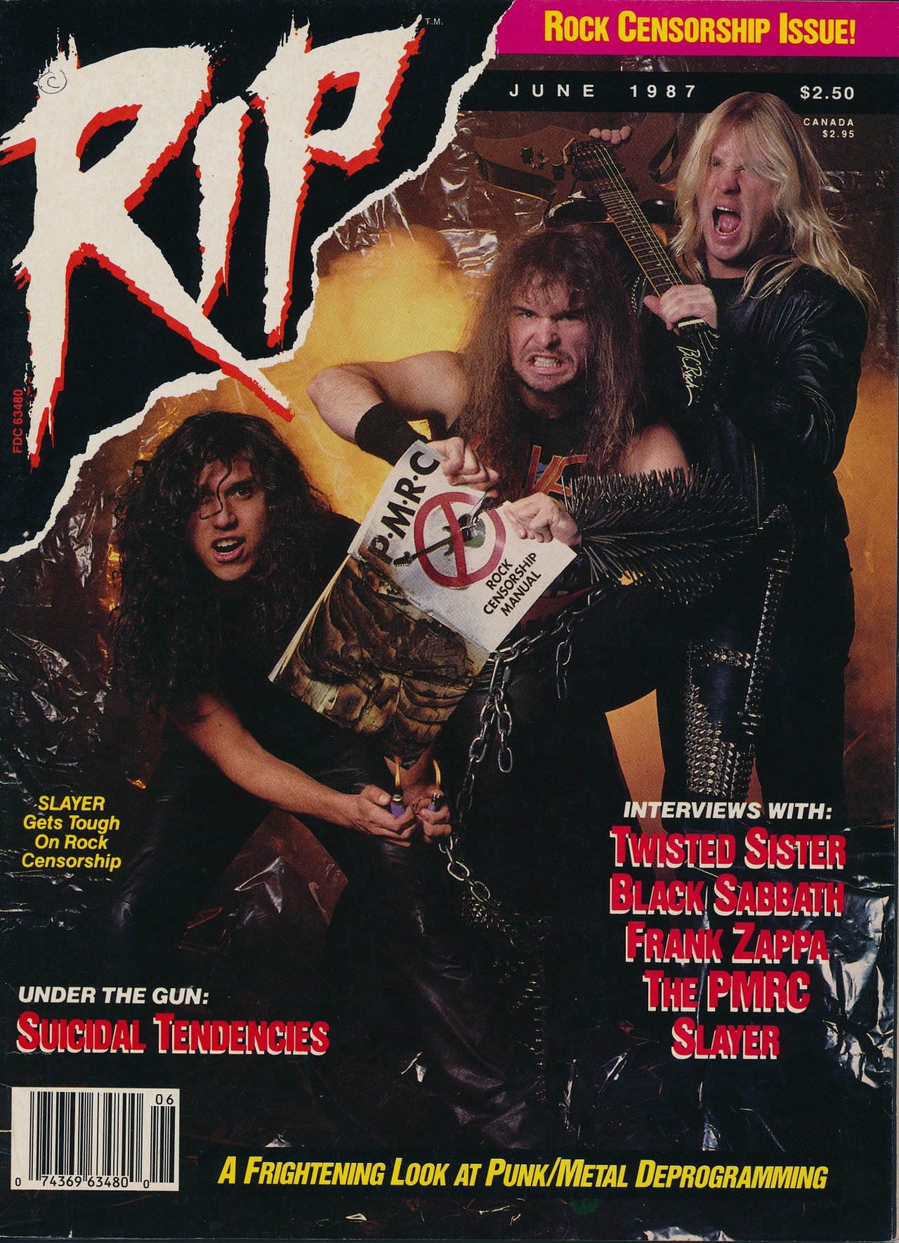 Slayer destroying a PMRC rock censorship manual