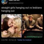 Straight girls hanging out vs lesbians hanging out