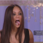 Tyra Banks crazy tongue GIF
