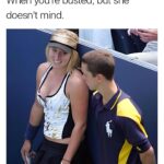 When you're busted but she doesn't mind (cleavage watch meme)
