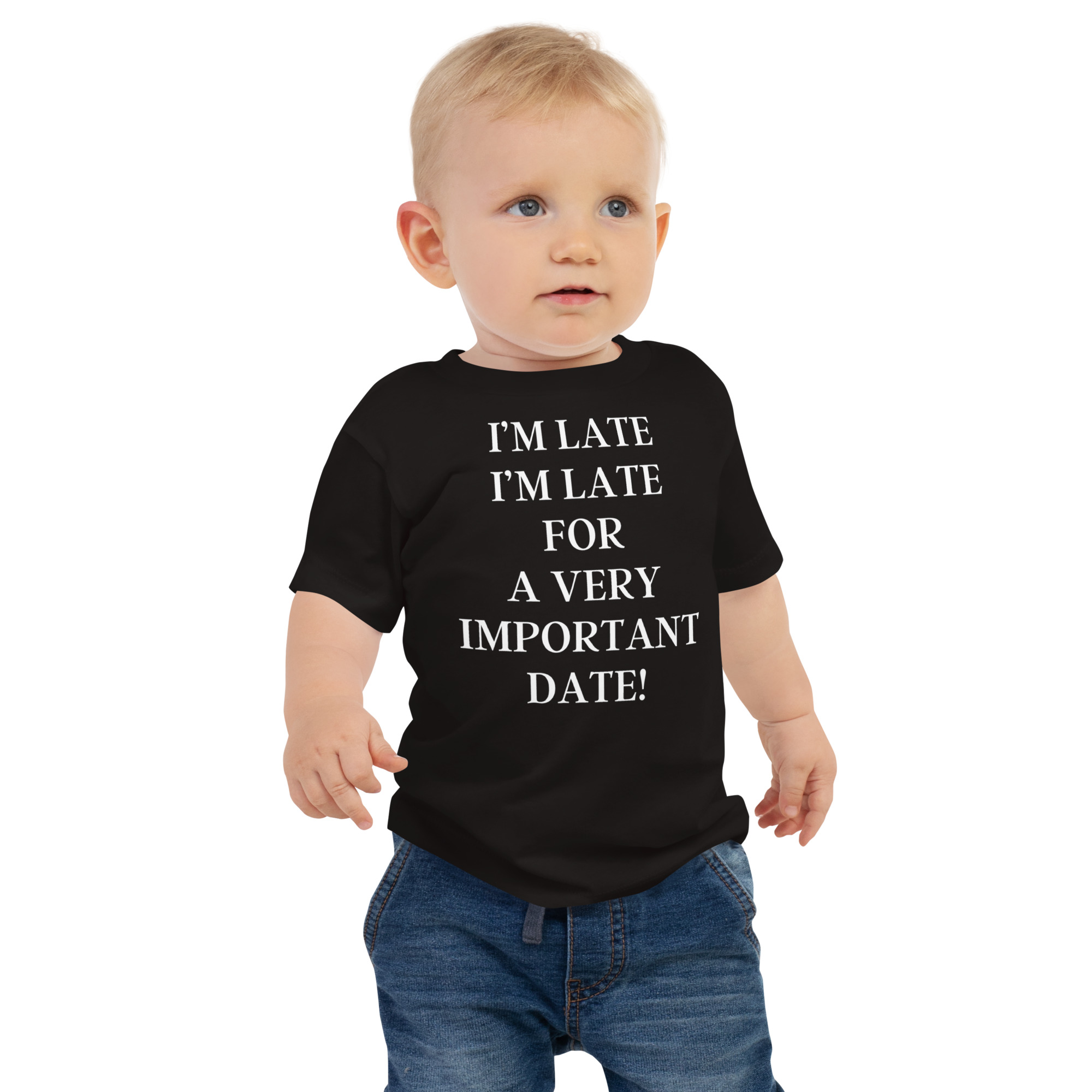 I’m Late I’m Late For A very Important Date Baby Tee - Image 2