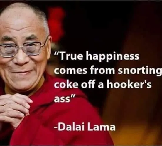 cocaine hookers Dalai Lama wisdom