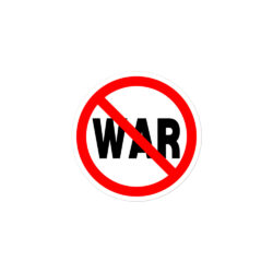 Alternative view of No War sign sticker