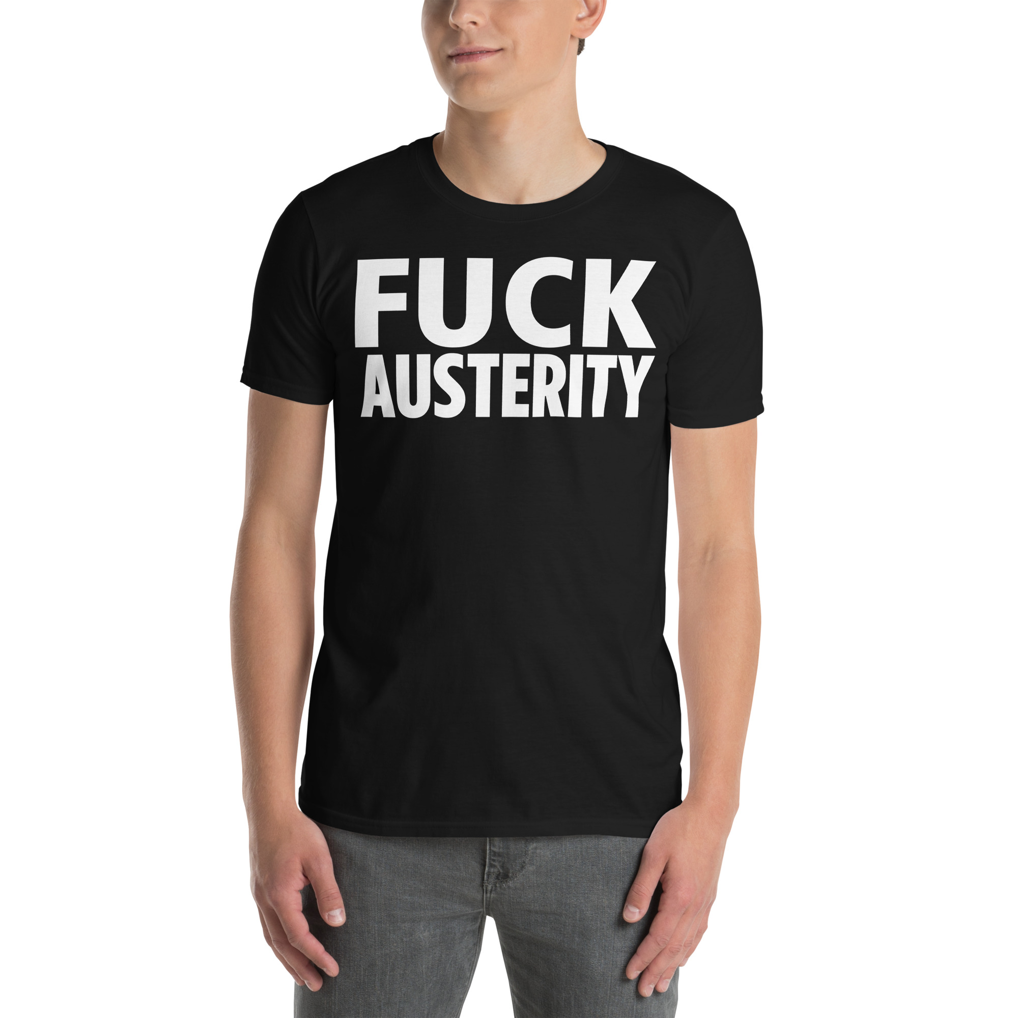 Jello Biafra FUCK AUSTERITY T-Shirt - Image 3