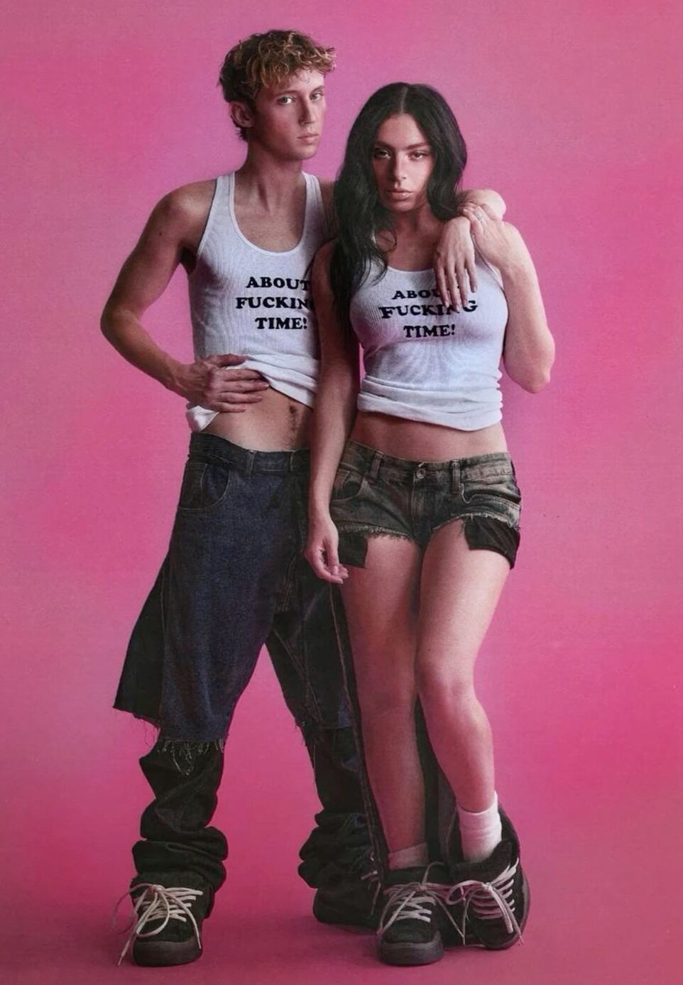 Charli XCX & Troyi Sivan I-D Magazine About Fucking Time tank top shirts