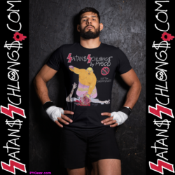 Badass MMA Fighter wearing SatansSchlongs (PYGOD) T-shirt