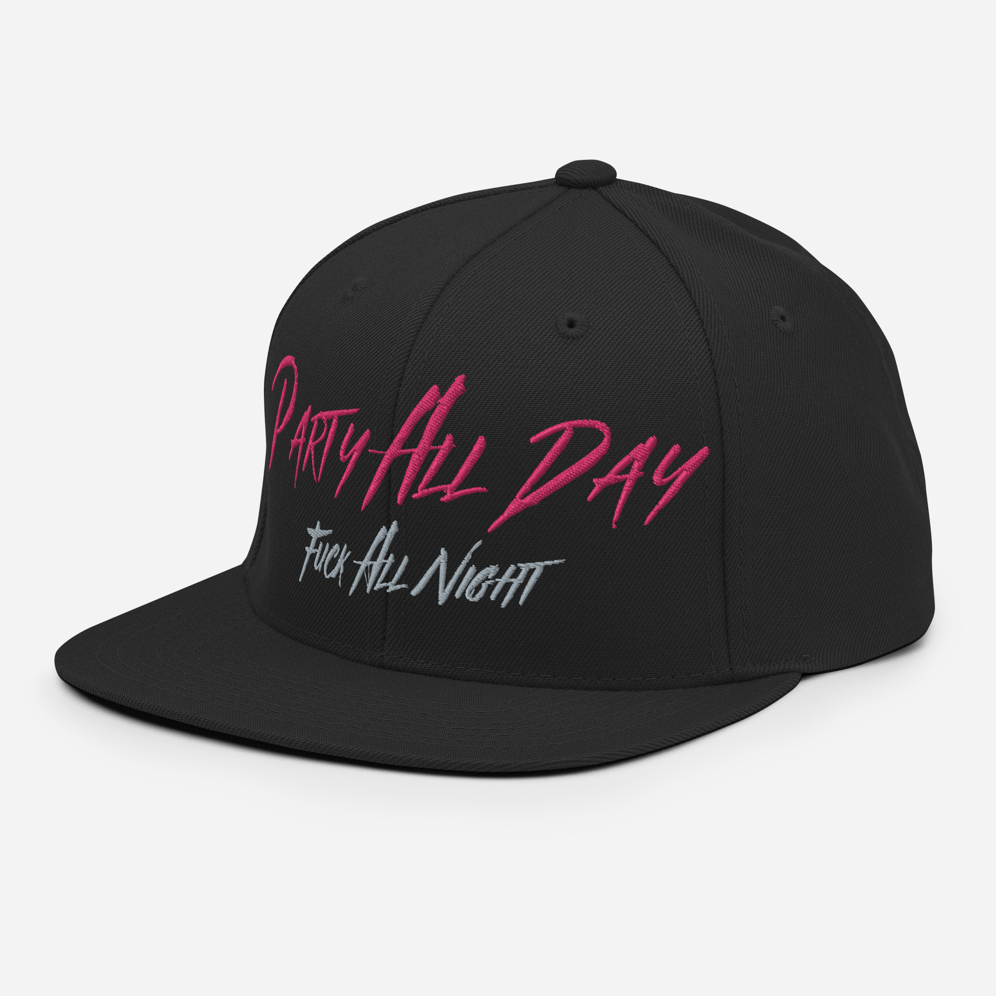 Party All Day - Fuck All Night Embroidered Snapback Hat - Image 2