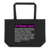 PYGear.com WorldWide Countries Large organic tote bag (Design on Both Sides)
