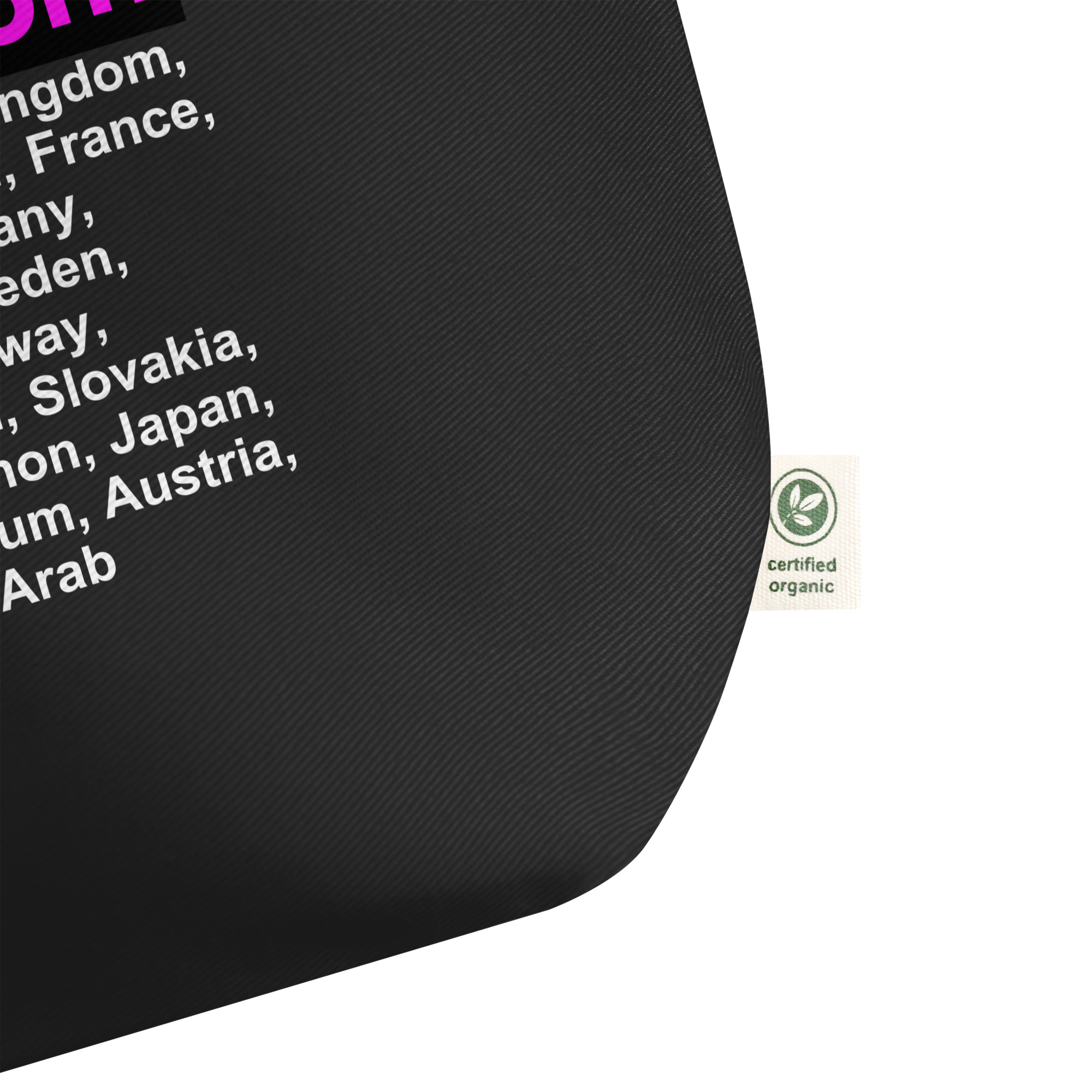 PYGear.com WorldWide Countries Large organic tote bag (Design on Both Sides) - Image 6