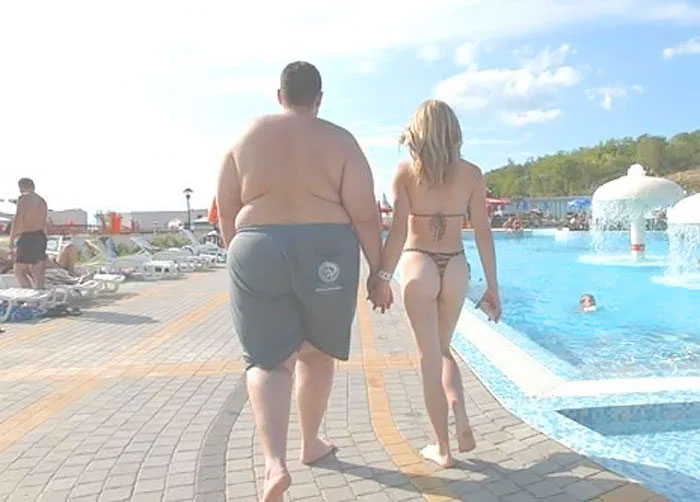 Fat fuck with sexy chick