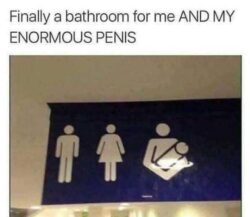 Finally a bathroom for me AND MY ENORMOUS PENIS