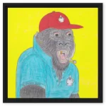 Horny Ape Social Club NFT (No Fucks Taken) #1 Framed Canvas