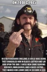 Lemmy Birthday 24 December 1945