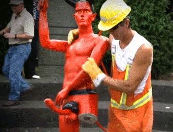 Penis Satan statue removal