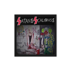 SYCHO CLOWN Framed Canvas Print (16″x16″) Ready to Hang