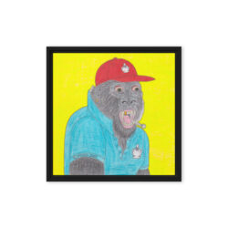 Horny Ape Social Club | NFT (No Fucks Takens) #1 Framed Canvas Print (16″x16″) Ready to Hang