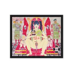 SATANS SCHLONGS by PYGOD 2021, Exhibition 1 Framed Canvas Print (20"x16") Ready to Hang