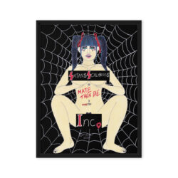 LA VEUVE NOIRE Framed Canvas Print (18″x24″) Ready to Hang
