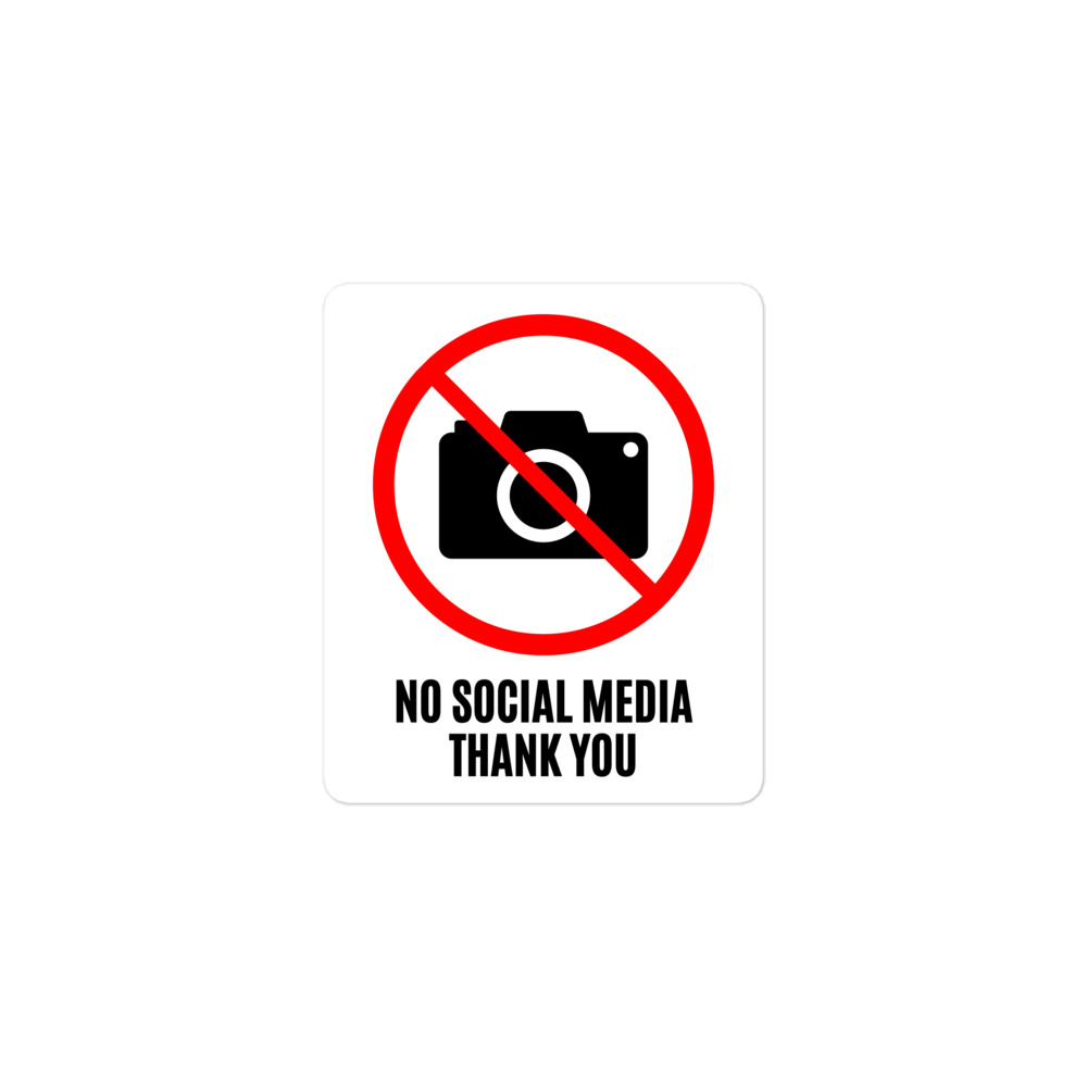 NO SOCIAL MEDIA THANK YOU - No Photo Icon Sticker - Image 2