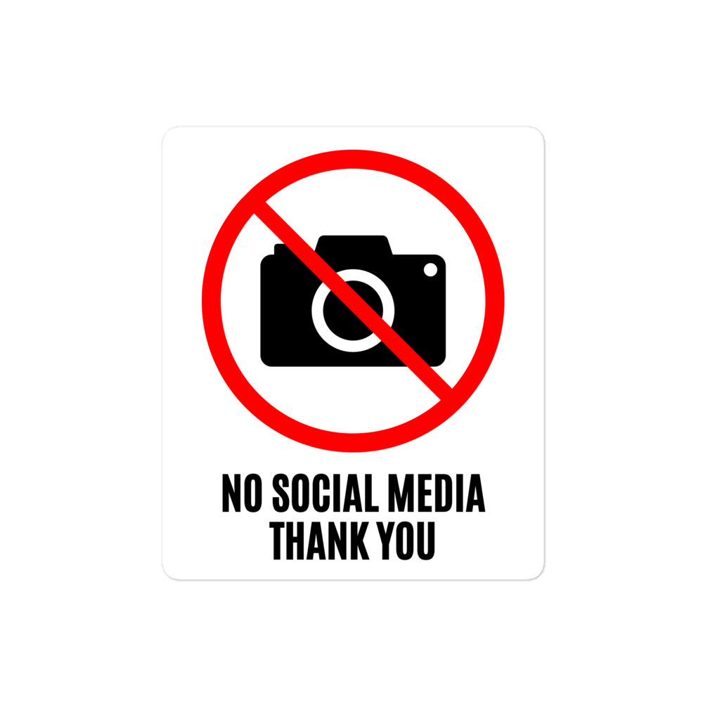NO SOCIAL MEDIA THANK YOU - No Photo Icon Sticker - Image 3