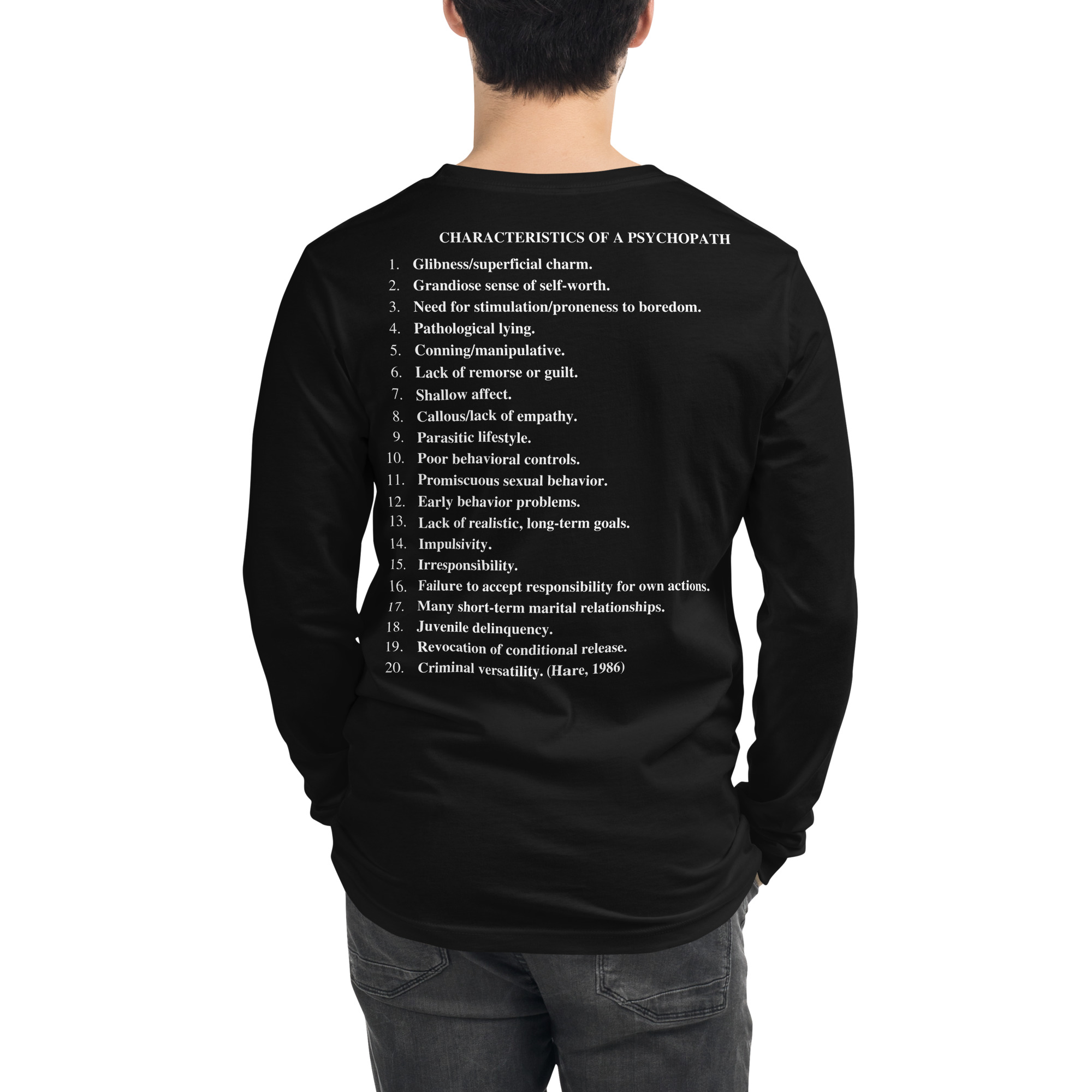 PSYCHOPATH Checklist Long Sleeve Shirt - Image 4