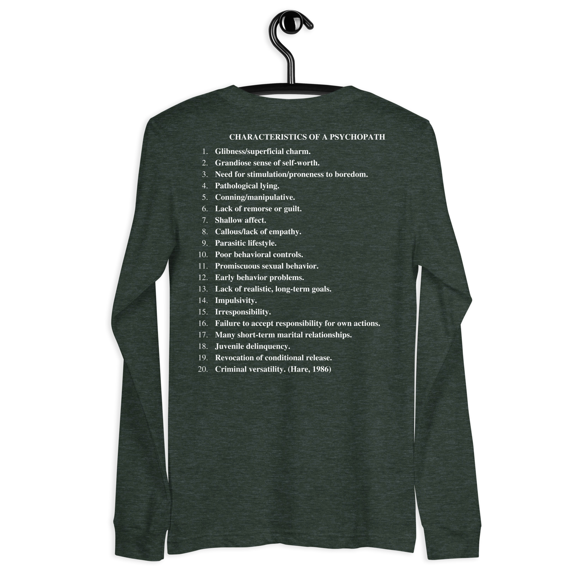 PSYCHOPATH Checklist Long Sleeve Shirt - Image 8