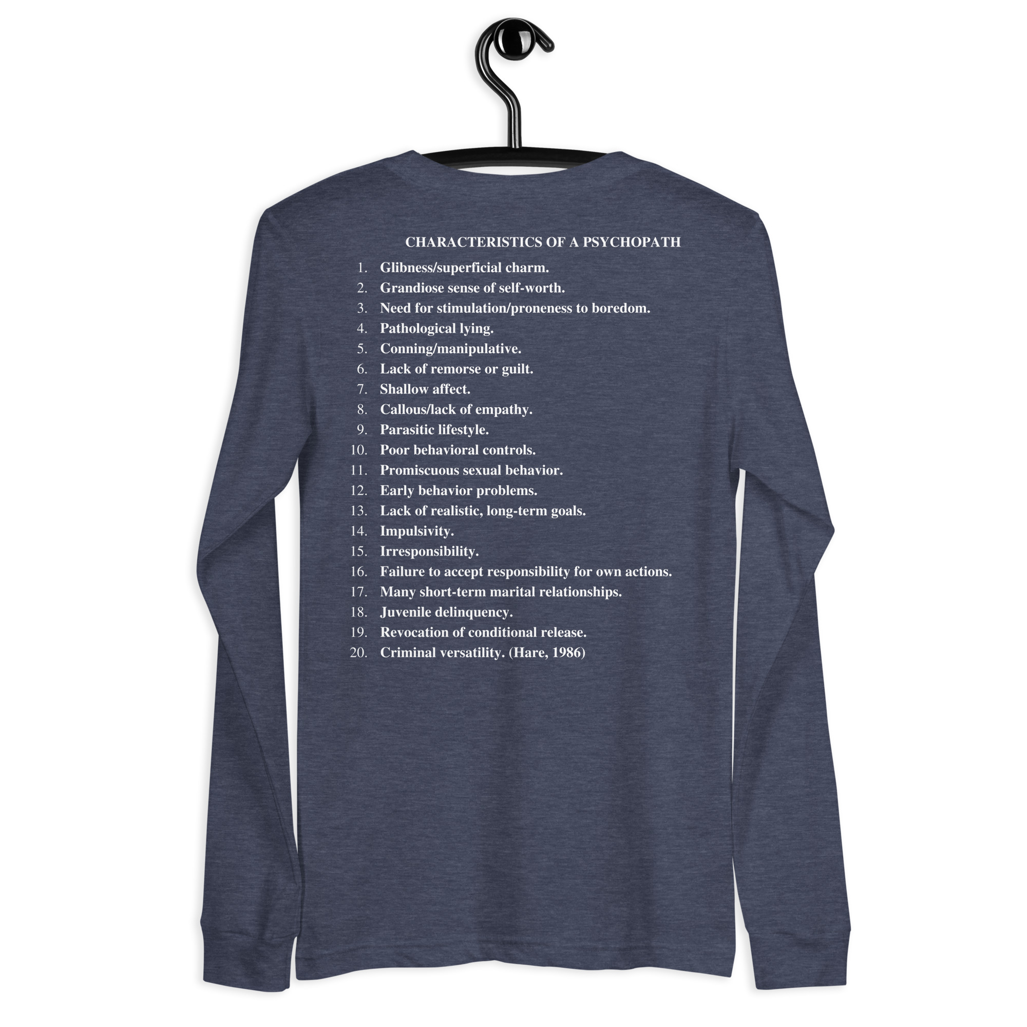 PSYCHOPATH Checklist Long Sleeve Shirt - Image 11
