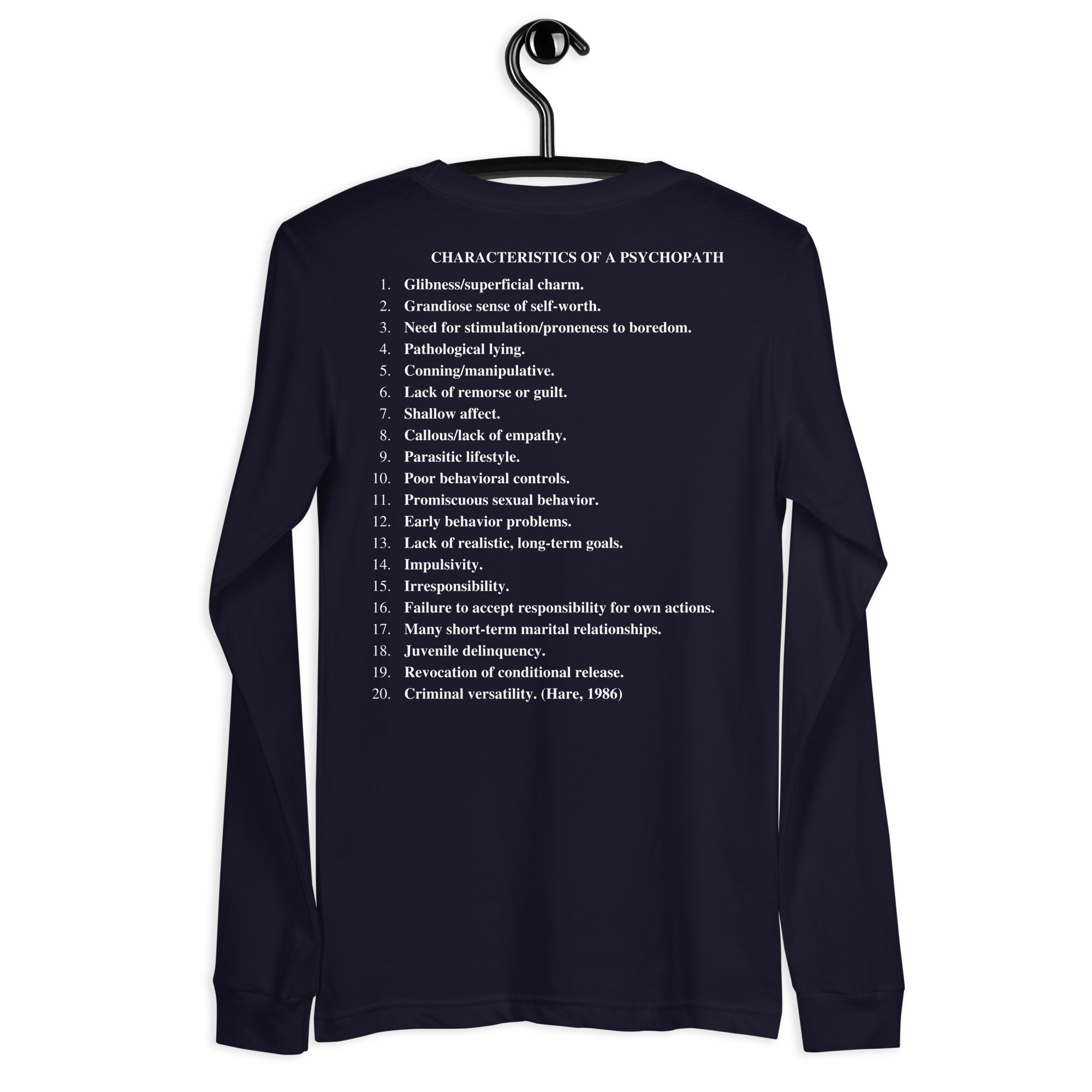 PSYCHOPATH Checklist Long Sleeve Shirt - Image 5