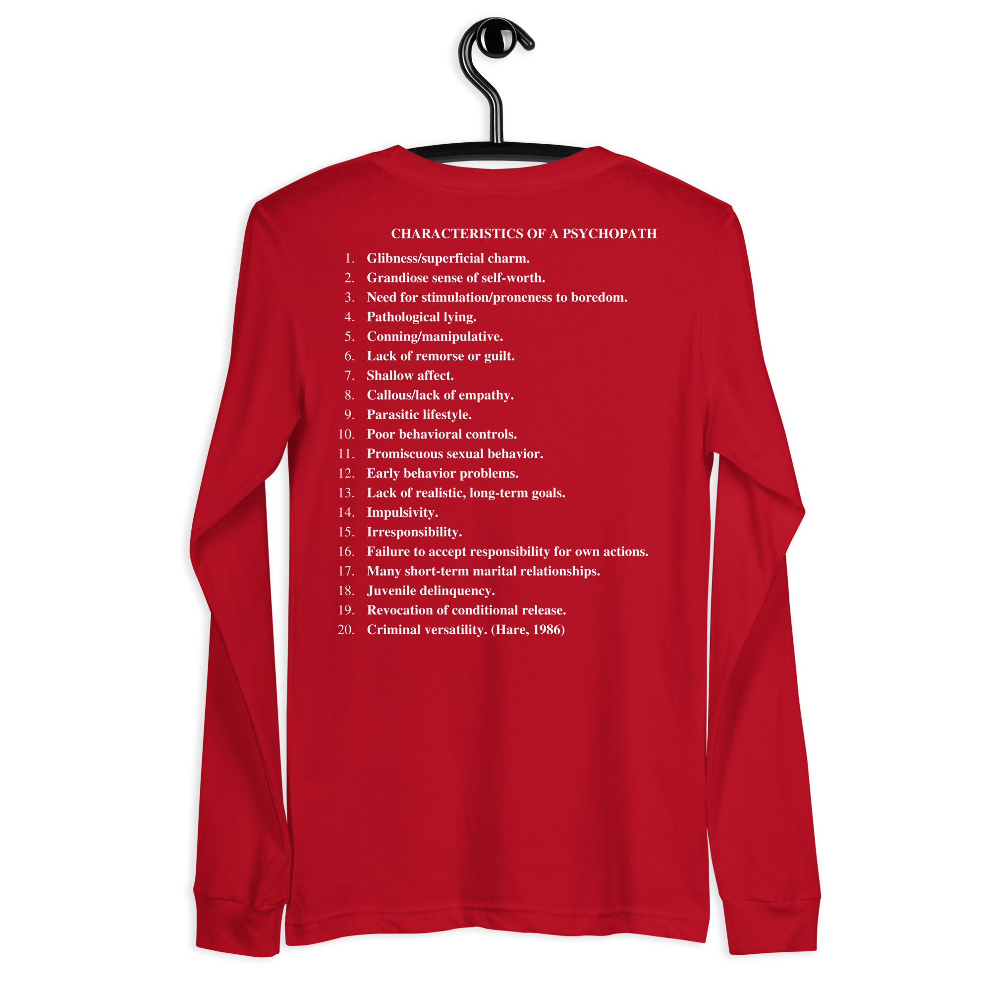 PSYCHOPATH Checklist Long Sleeve Shirt - Image 7