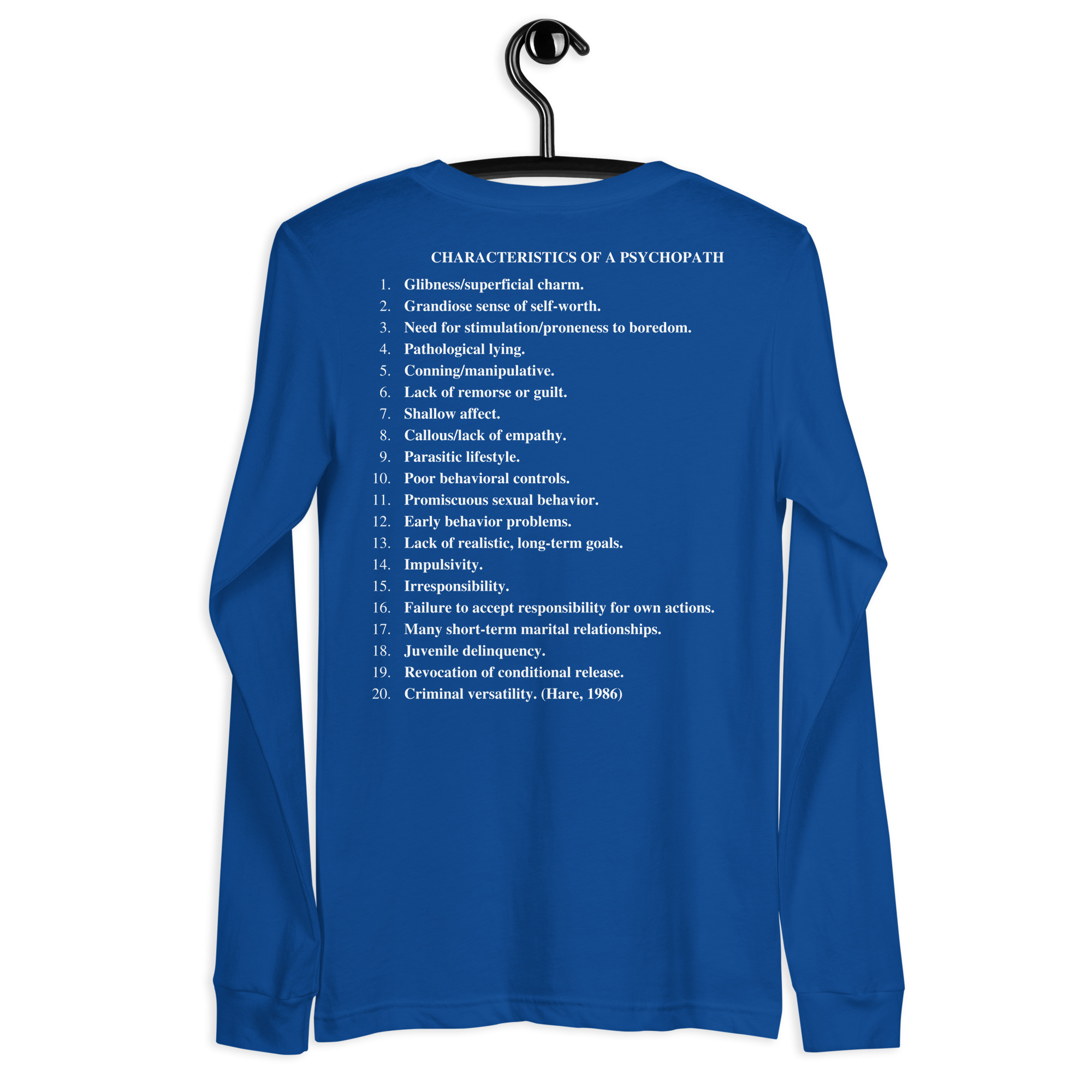 PSYCHOPATH Checklist Long Sleeve Shirt - Image 10
