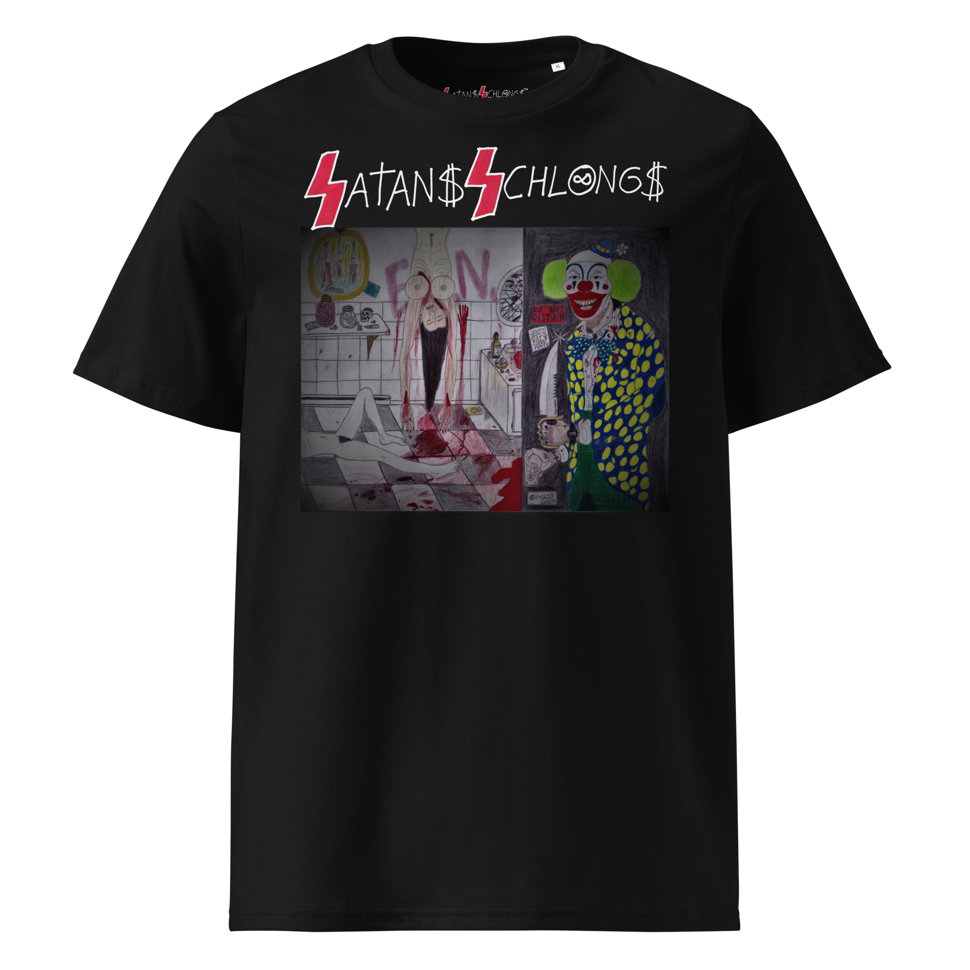 Sycho Clown (SATANS SCHLONGS) Unisex PREMIUM 100% ORGANIC T-Shirt (S-5XL) - Image 2