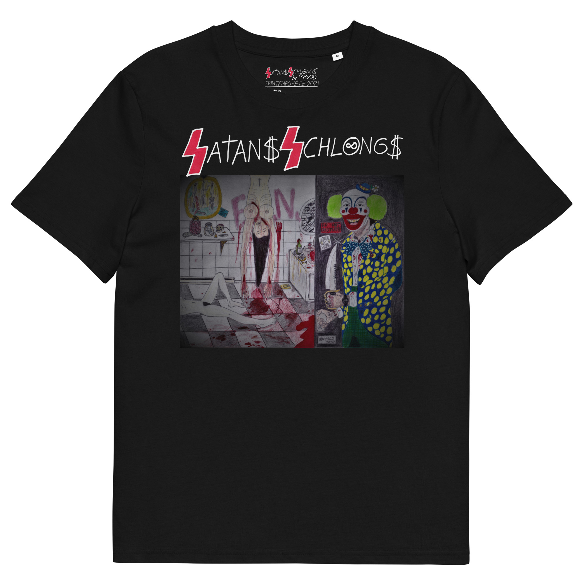 Sycho Clown (SATANS SCHLONGS) Unisex PREMIUM 100% ORGANIC T-Shirt (S-5XL) - Image 3