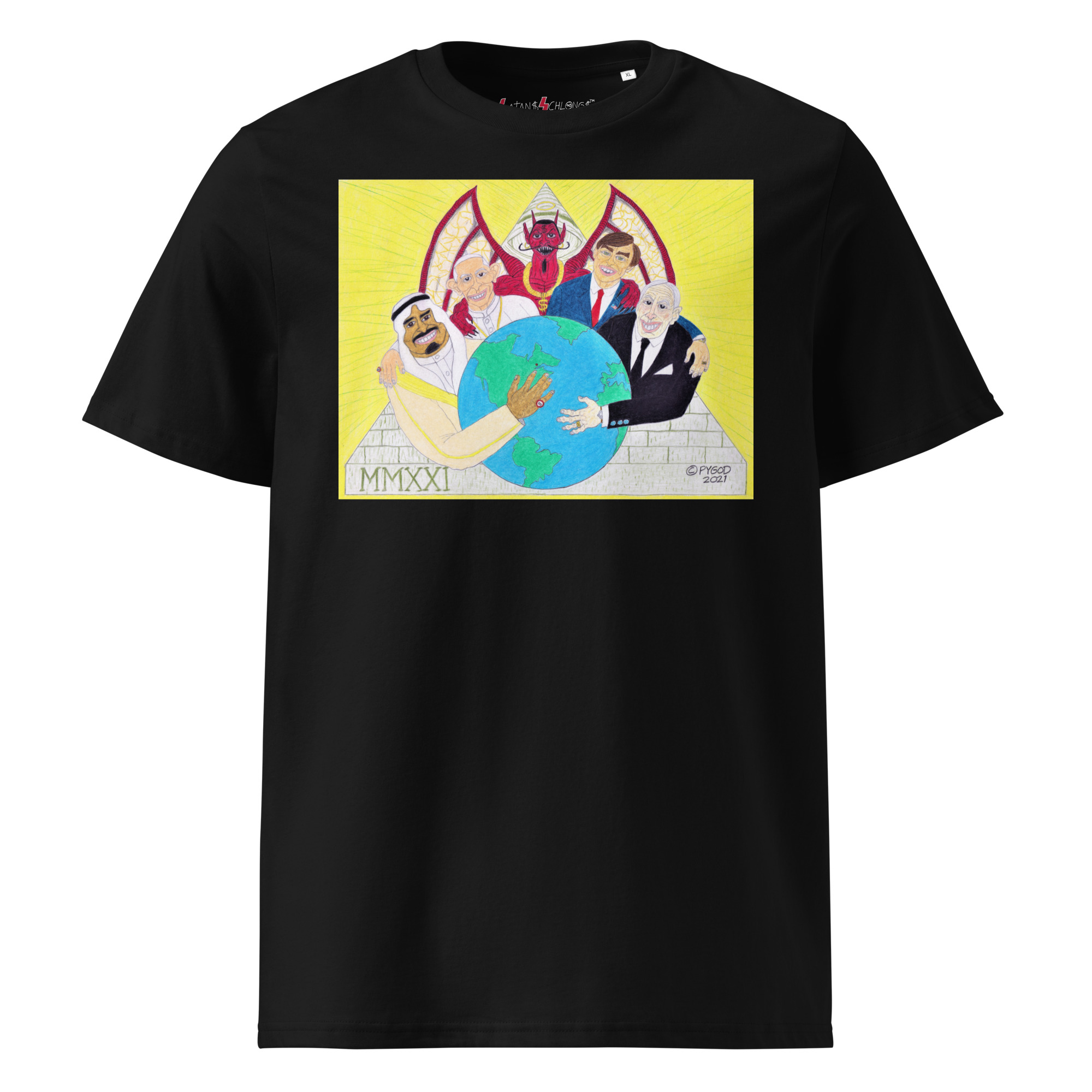 THEY HOLD THE WHOLE WORLD IN THEIR HANDS (Illuminati) T-Shirt - Image 2