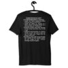 SOME REASONS WHY A CHRISTIAN WON'T DANCE T-Shirt (White text on Back)
