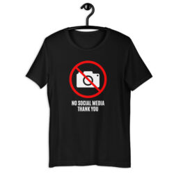 NO SOCIAL MEDIA THANK YOU - No Photo Icon Black T-Shirt