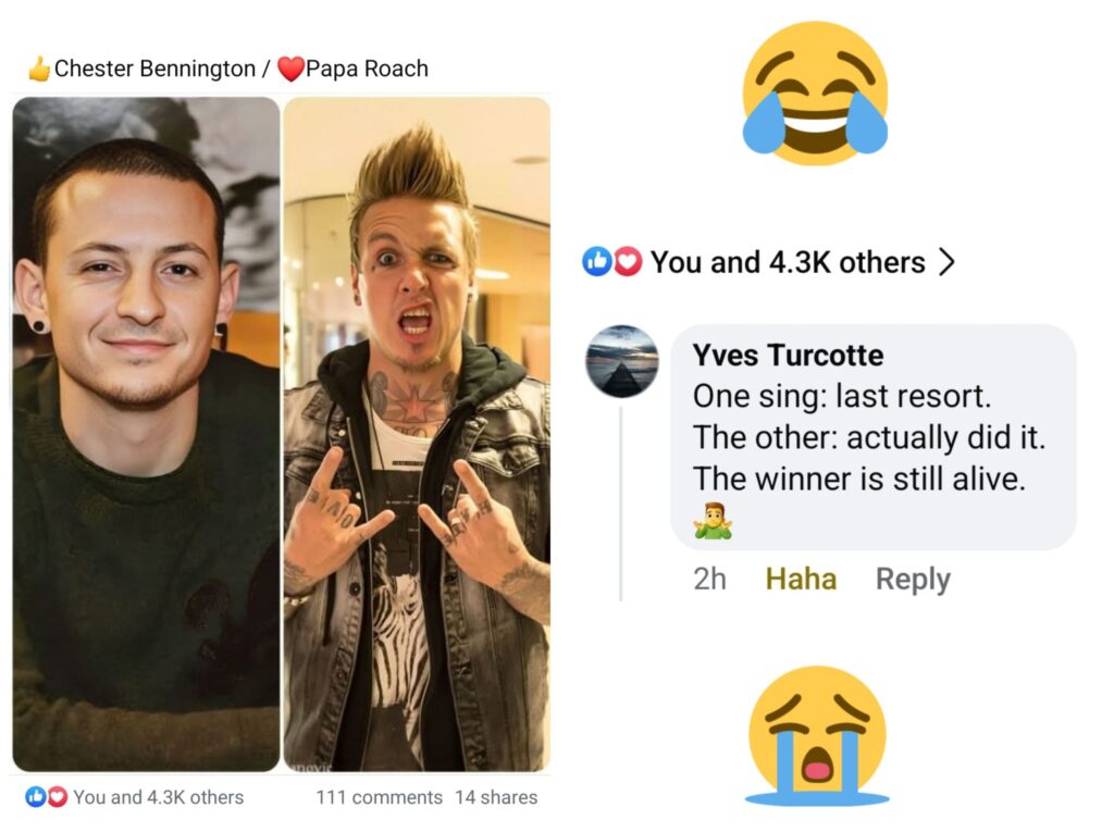 Chester Bennington vs Papa Roach meme