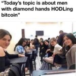 Today's topic is about men with diamond hands HODLing bitcoin meme